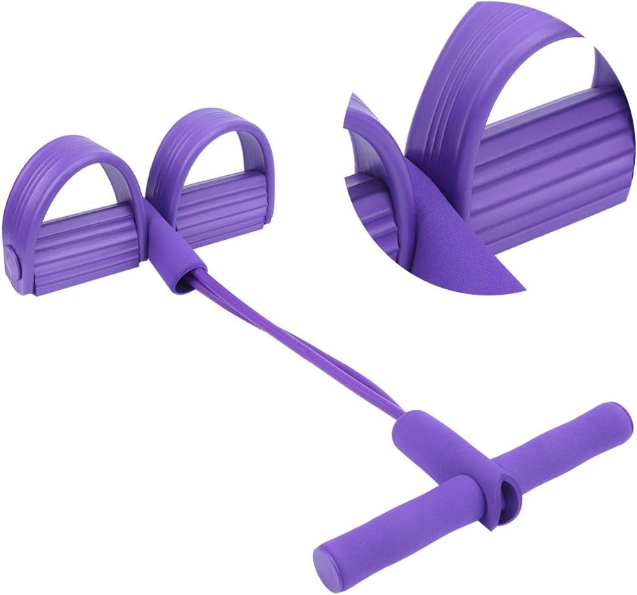 Keenso 2 Schlauch Fusspedal Zugseil, Pedal Widerstandsband Elastic Leg Puller Sit-Up Bauch Fitness T