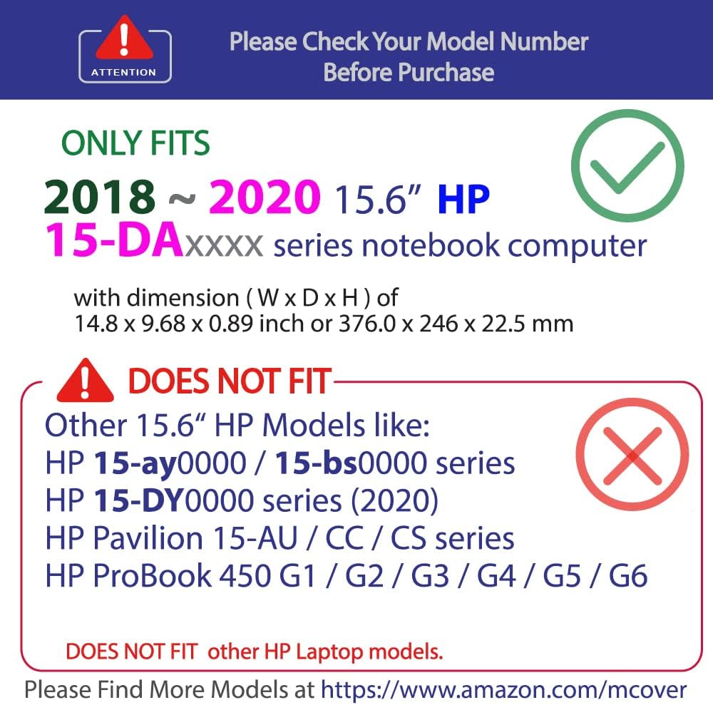 mCover Hard Case kompatibel mit HP 250 G7 / HP 15-DAxxxx / 15-DBxxxx Series Notebooks (Nicht für and