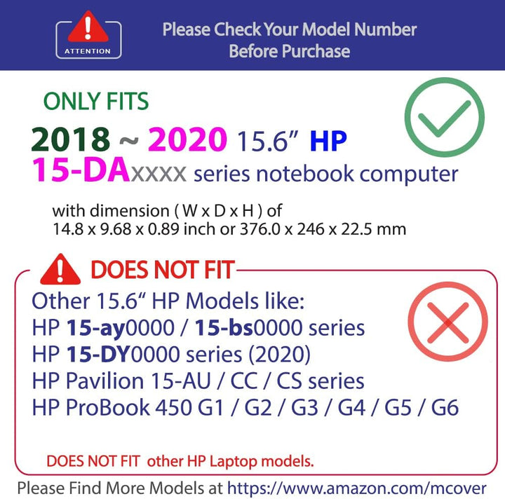mCover Hard Case kompatibel mit HP 250 G7 / HP 15-DAxxxx / 15-DBxxxx Series Notebooks (Nicht für and