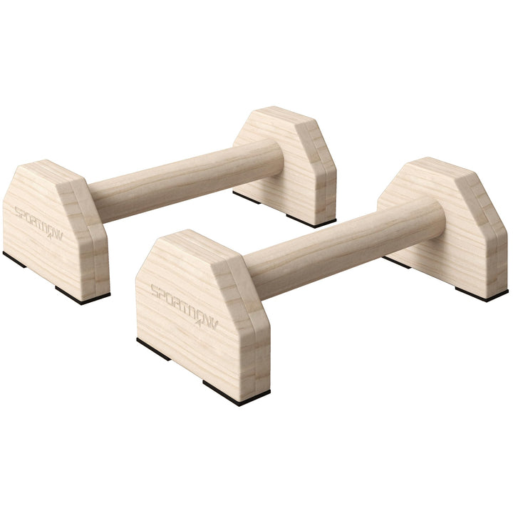 SPORTNOW 2er-Set Liegestützgriffe rutschfest Push Up Griffe aus Holz Parallettes Liegestützen für Mu