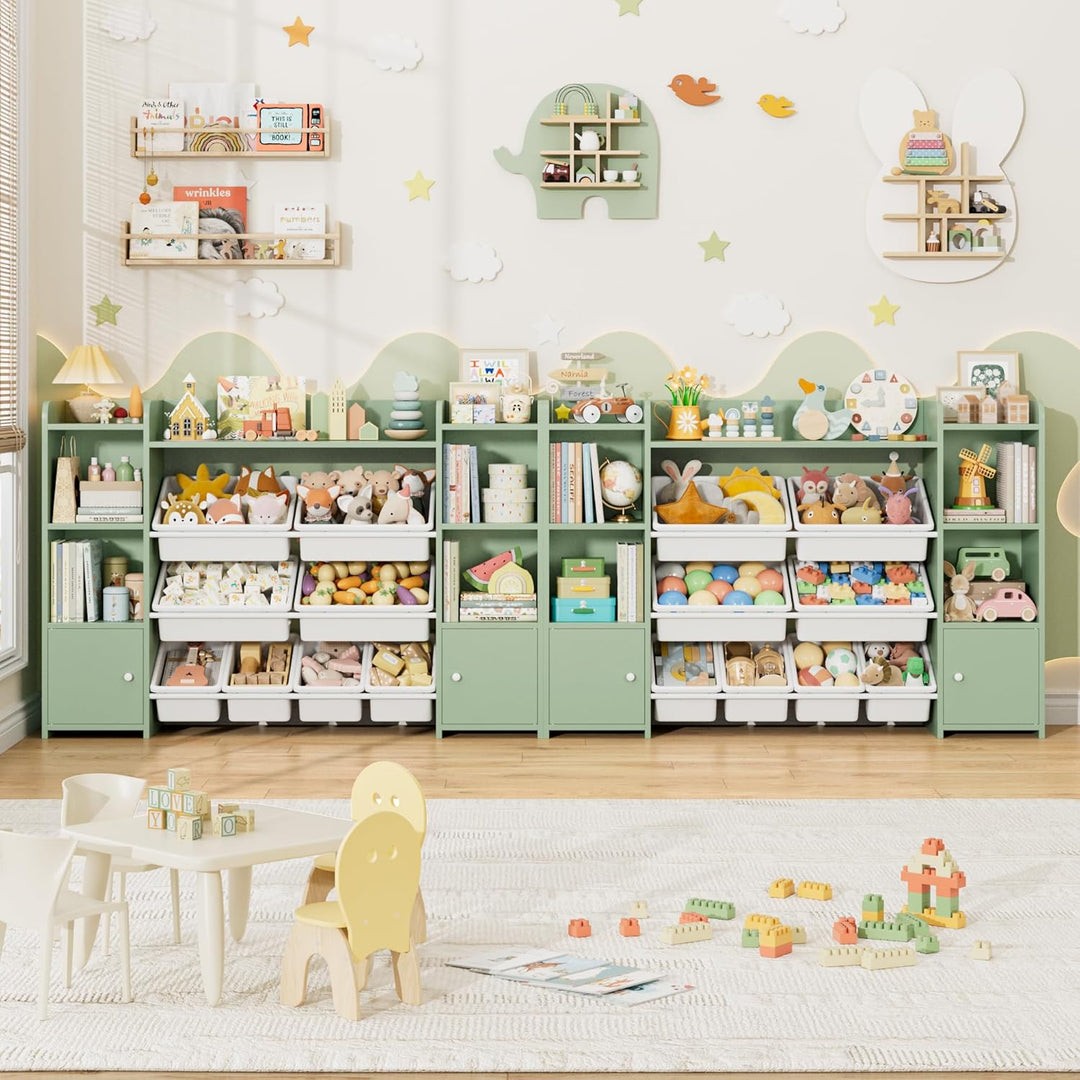 FOREHILL Kinderregal mit 8 Boxen Kinderzimmer Möbel Holz Bücherregal für Kinder Kinderzimmer Aufbewa