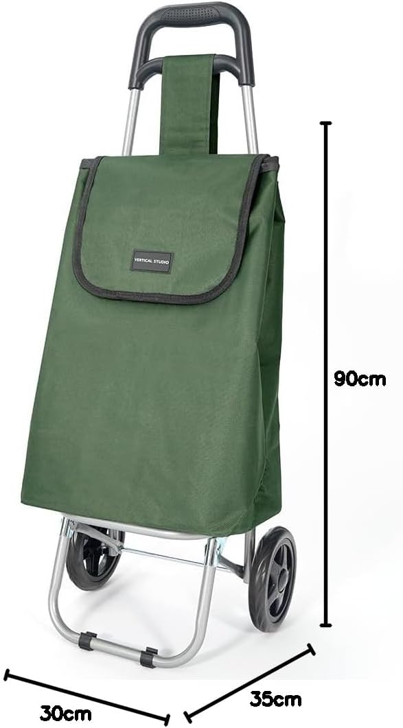 Einkaufstrolley 35 L – Klappbar, leicht & robust, mit Alugestell, Reissverschlusstasche & Klettversc