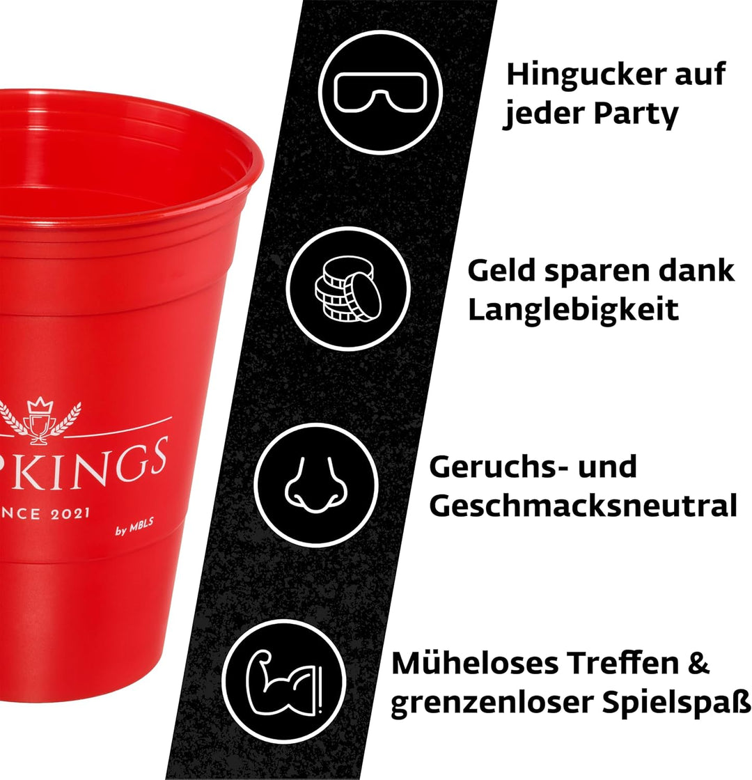 CUPKINGS Party Becher Set | 22 Hartplastik Becher Made in Germany | Festival Zubehör & Party Deko |