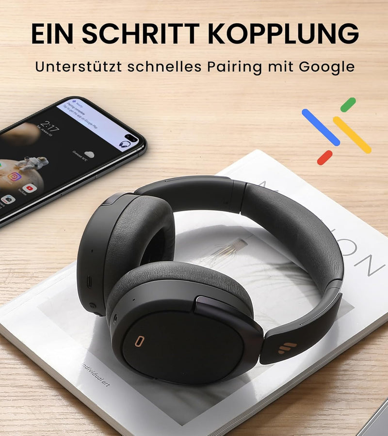 Edifier WH950NB Hybrid Active Noise Cancelling Kopfhörer -LDAC Codec mit Hi-Res Audio und Custom EQ