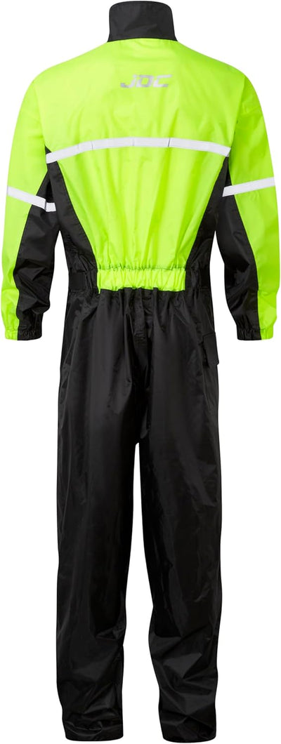 JDC Motorrad Kombi - Regenkombi - 1-Stück - Wasserdichter Regenschutz - SHIELD - Schwarz Gelb - XL -