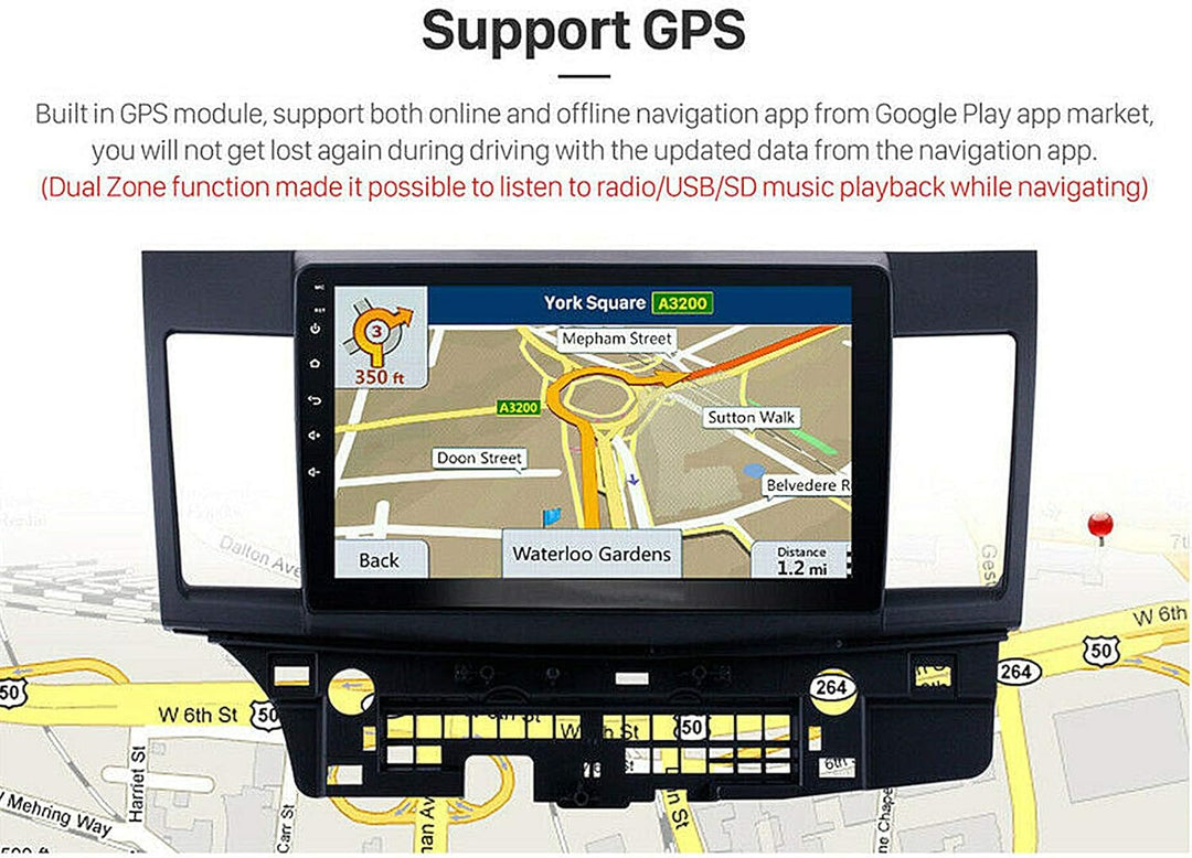 KIMISS Auto-Stereo-Touchscreen-Radio, 10,1-Zoll-Auto-GPS-Player 1 + 16 GB MP5-Player GPS-Navigations