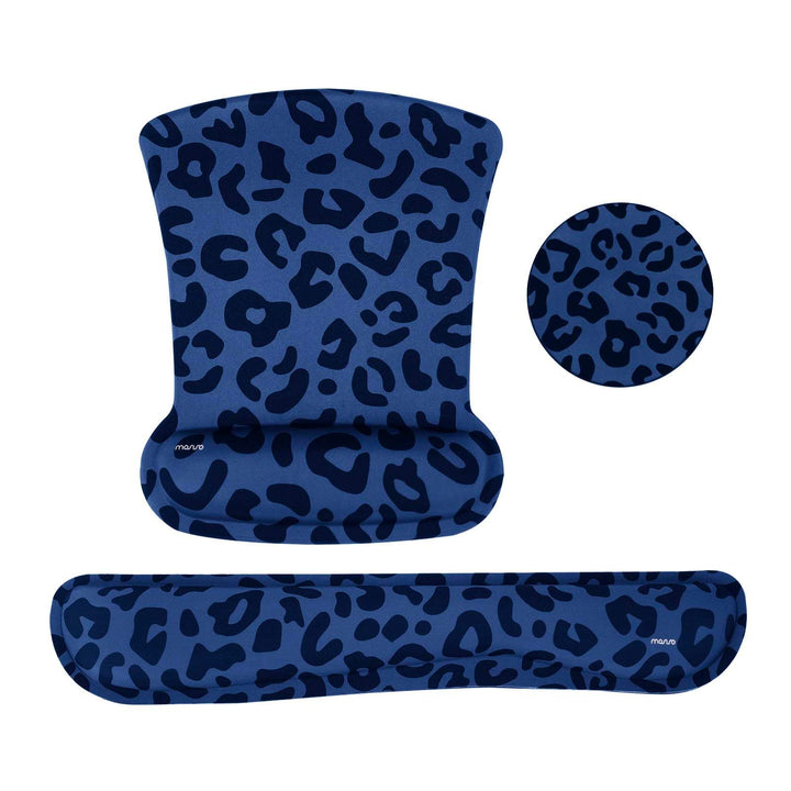 MOSISO Handgelenkstütze für Mauspad&Tastatur Set,Leopard Grain Ergonomisches Mauspad&Rutschfester Un