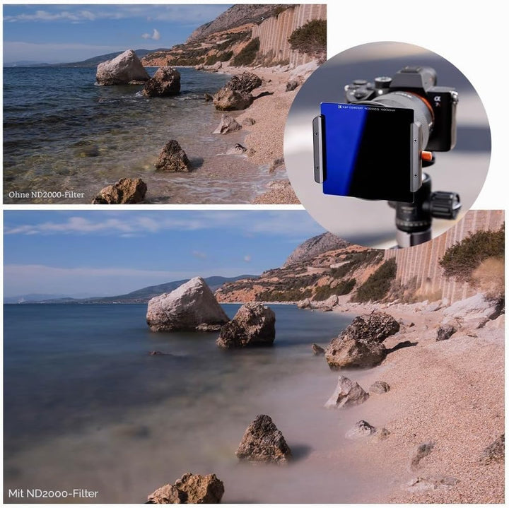 K&amp;F CONCEPT Nano-X Rechteckfilter ND4(2 Stop) 100x100mm Square Filter Graufilter aus Optisches Glas,