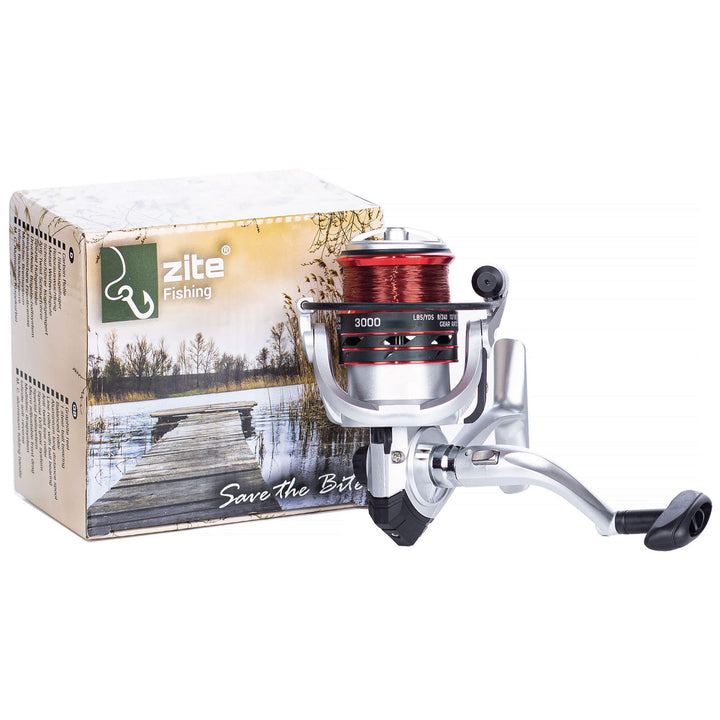 Zite Fishing Angelrolle Bespult - Karpfen-Rolle Aalrolle Allround-Rolle Monofile Angel-Schnur - 2 Al