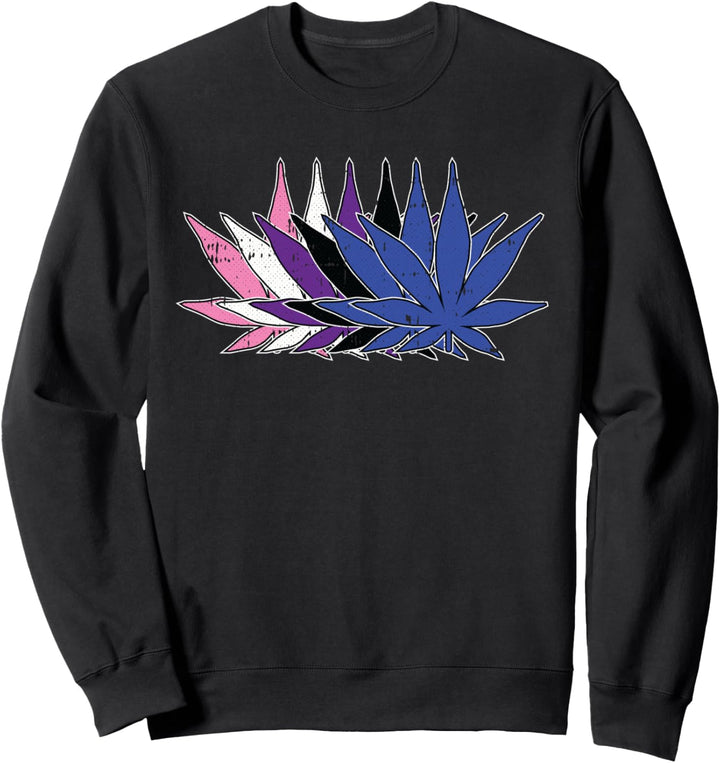 Weed Gender-Fluid Pride Marihuana Proud LGBT-Q Ally Stoner Sweatshirt