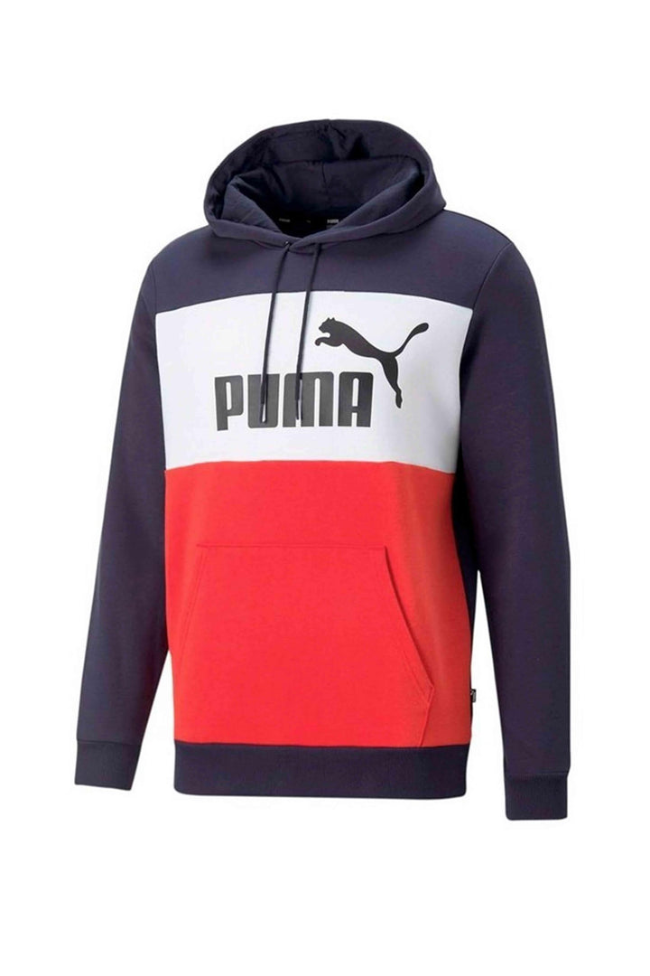 PUMA Herren ESS+ Colorblock Hoodie FL Sweatshirt S Peacoat, S Peacoat