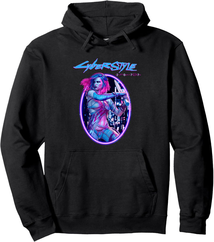 Cyborg Frau Cyberstyle 2077 Cyberpunker Pullover Hoodie
