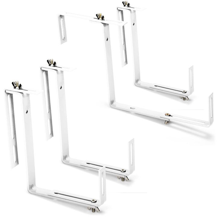 com-four® 4X Blumenkastenhalter für Balkon-Brüstungen und Geländer - Flexible Befestigung aus Metall