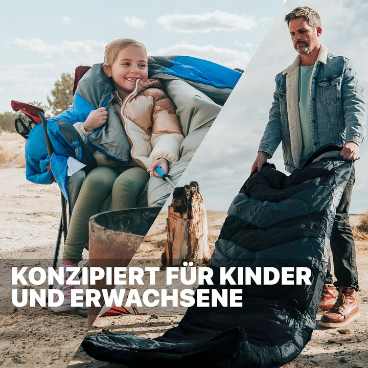 MalloMe Schlafsack Outdoor - Schlafsack Erwachsene und Kinder - Schlafsack Winter, Schlafsäcke, Camp