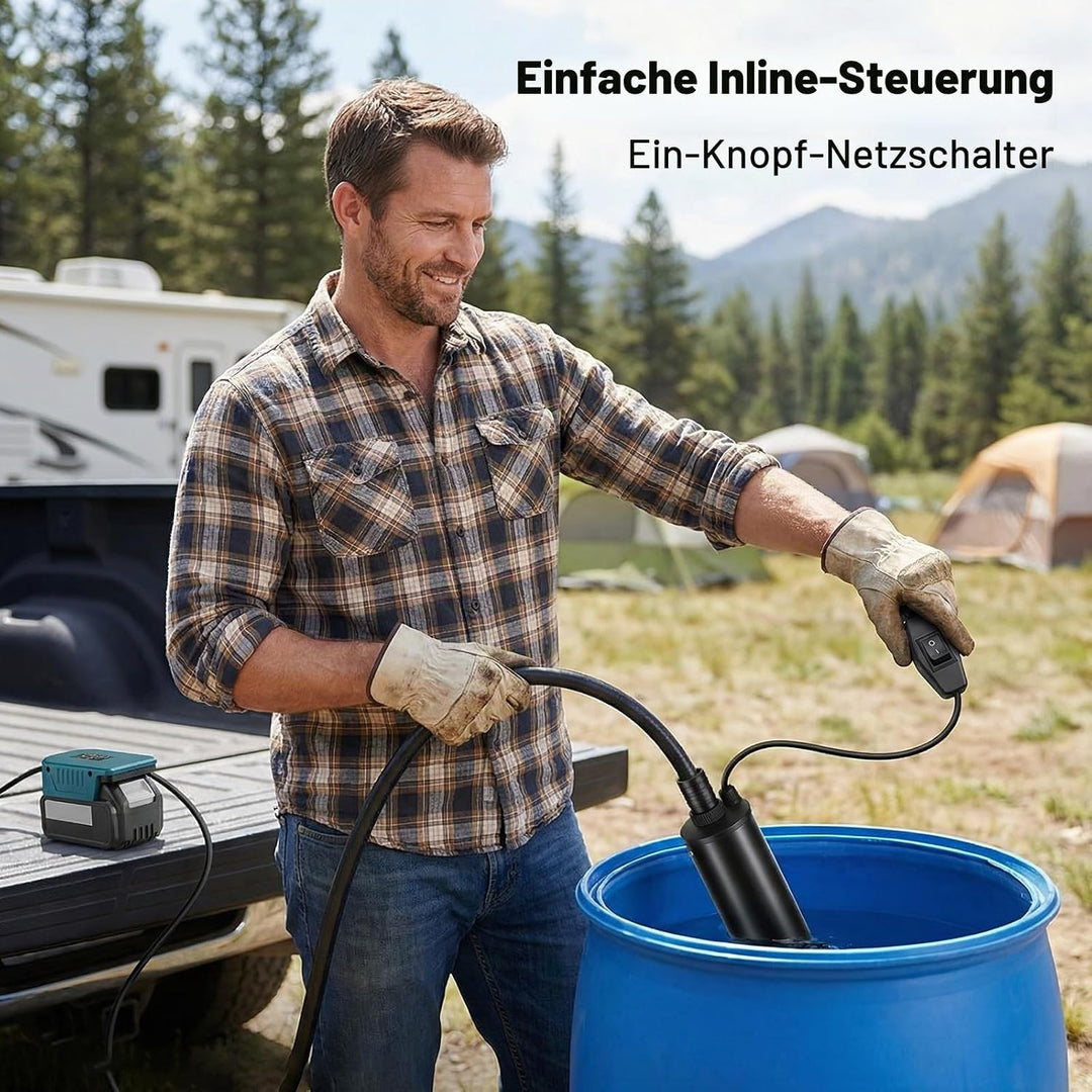Akku Wasserpumpe für Makita 18V, 30L/min Tragbare Wasserpumpe &amp; Sumpfpumpe Wasserpumpe Akku, Selbsta