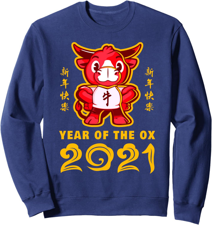 Frohes chinesisches Neujahr 2021 - Jahr des Ochsen Tierkreis Sweatshirt