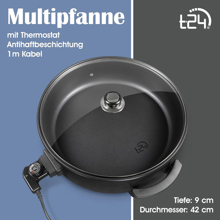 Hochwertige elektrische Pizzapfanne Partypfanne 42 cm/Grillpfanne/Elektropfanne/Pizzaofen /Crepe /Pa