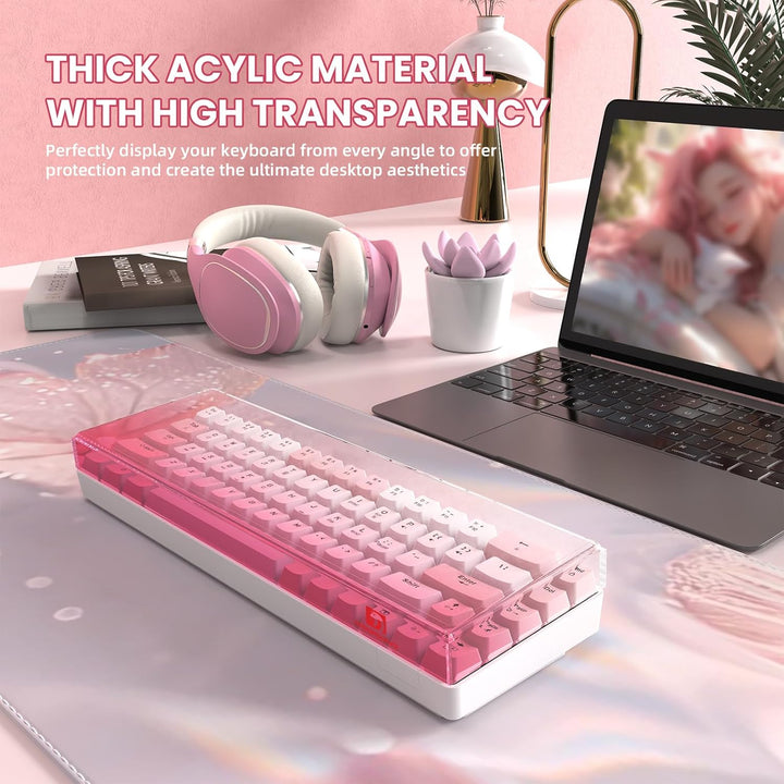 MAMBASNAKE Premium Acrylic 68-Key Keyboard Cover Dust Cover Waterproof Anti-Knock Clear Keyboard Cov
