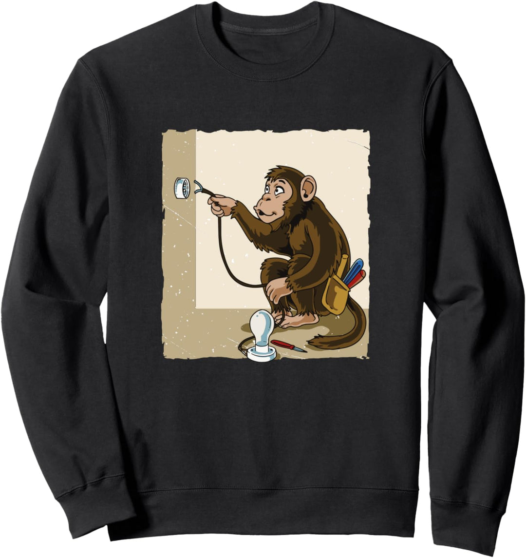 Elektriker Affe Sweatshirt