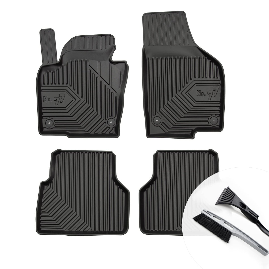 Gummimatten Auto Fussmatten mit Rand Gummi Automatten 4-teilig Set - passend für VW Tiguan I 2007-20