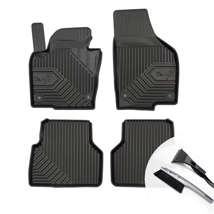 Gummimatten Auto Fussmatten mit Rand Gummi Automatten 4-teilig Set - passend für VW Tiguan I 2007-20