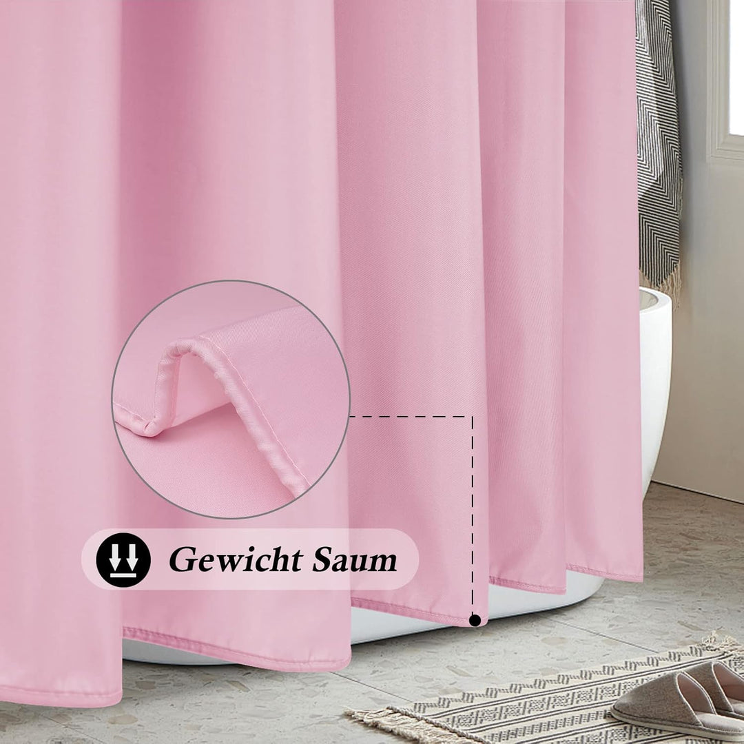 EurCross 180x200 Duschvorhang Rose Wasserdicht Anti-Schimmel Badevorhang,Textil Vorhänge aus Stoff,