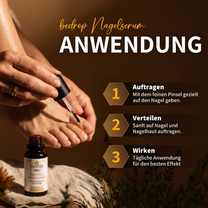 bedrop Propolis Nagelserum 10ml Nagelöl zur Nagelpflege & Stärkung natürlicher Nägel mit Propolis Te