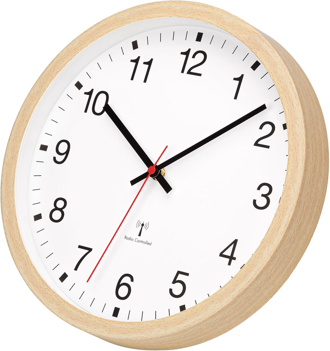 VIVILINEN Gross Wanduhr Funk Mit Holzoptik 40cm Funkuhr Wand Lautlos XXL | Wanduhr Ohne Tickgeräusch