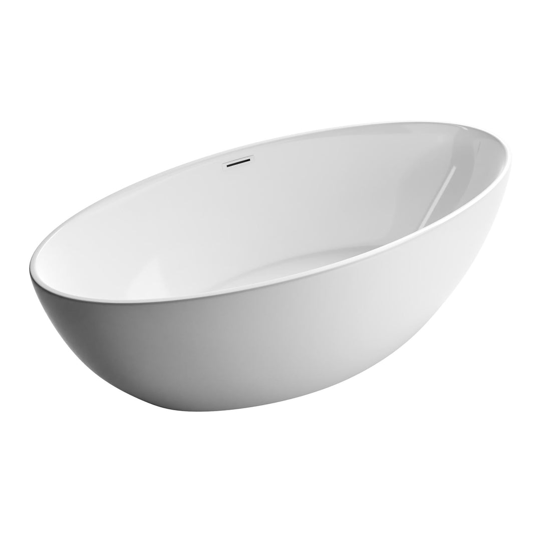 BERNSTEIN Freistehende Badewanne aus Sanitäracryl Standbadewanne Wanne mit Doppelwandiger Konstrukti