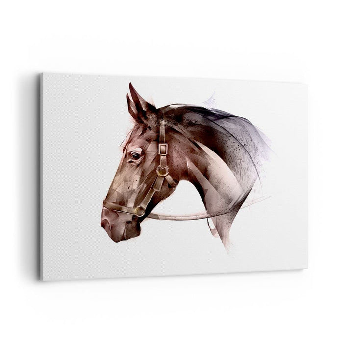Bilder auf Leinwand 100x70cm Leinwandbild mit Rahmen Pferd Abstraktion Gross Wanddeko Bild Schlafzim