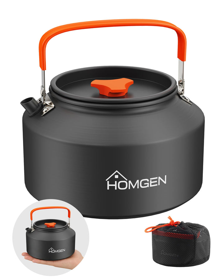 HOMGEN Camping-kessel 2 L tragbarer Campingkocher Aluminiumoxid-Wasserkocher Kochgeschirr mit Traget