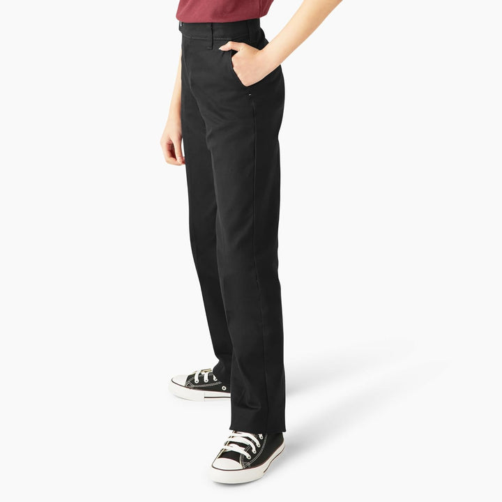 Dickies Mädchen Gleichmässige Stretch-Hose, schmal, gerade Uniform Stretch Slim Straight Pant 4 Schw