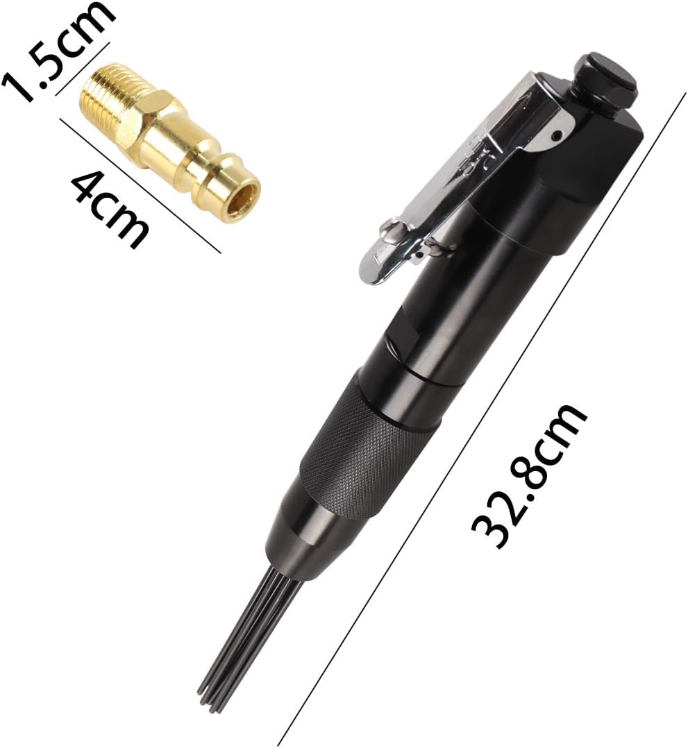 Pneumatischer Mini-Rostentferner, Nadelentschupper, 12 Stück, 3 mm Stahlnadeln, 4000 U/min, 4,0 cfm,