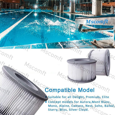 Mscomft Ersatzfilter für MSPA Whirlpool Ersatz Filter Filterkartusche Wasserfilter,Filter für Whirlp