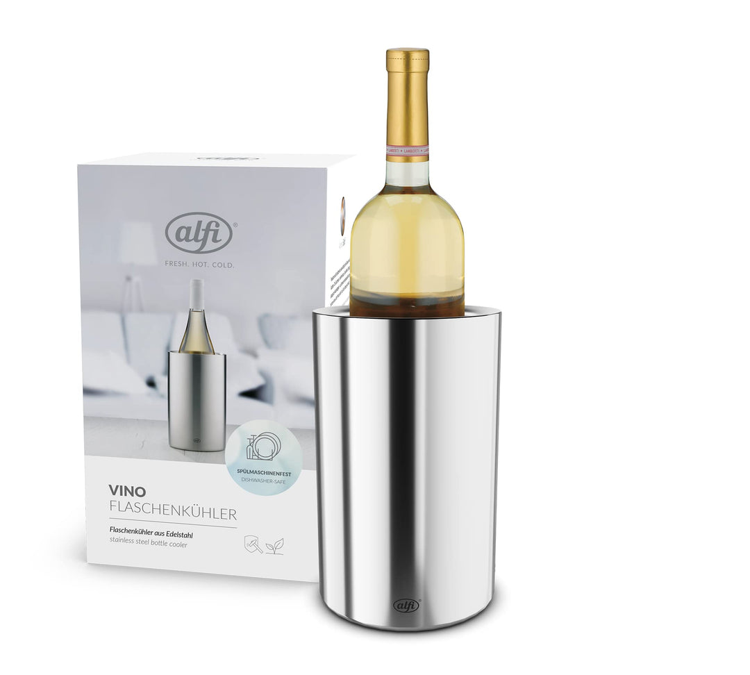 alfi VINO Flaschenkühler Edelstahl 0,70-1,00 l, silber glänzend Stainless Steel Polished zylindrisch