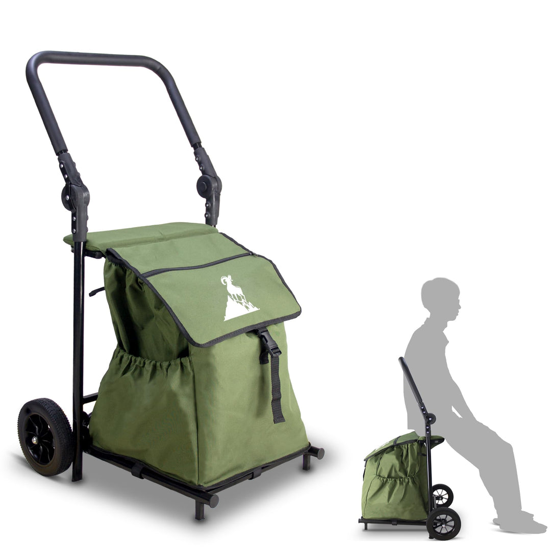 Einkaufstrolley, Klappbarer bis 50kg Einkaufswagen 120L Einkaufstasche Shoppingtrolley Handwagen für