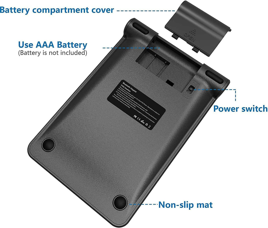 【Verbesserte Version】 Bluetooth Ziffernblock, Ultra Dünn Kabellos Externer Nummernblock 22 Tasten Wi