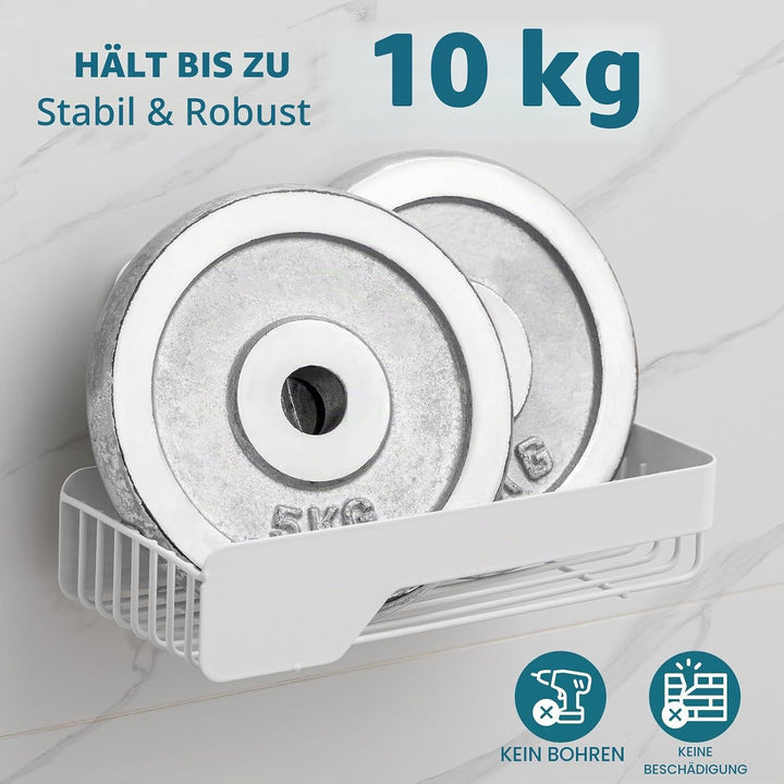 TAILI Dusch-Caddy mit Saugnapf, Edelstahl, Rostfrei, ohne Bohren, Wandkorb, Grosses Fassungsvermögen