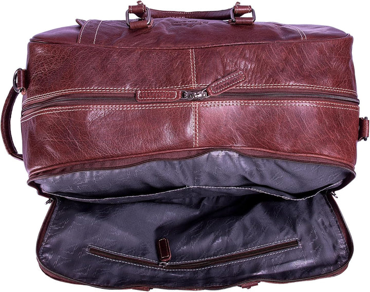 Alpenleder Reisetasche mit Rollen - ROM (Handgefertigt) - Nachhaltiges Bio-Leder aus regionaler Land