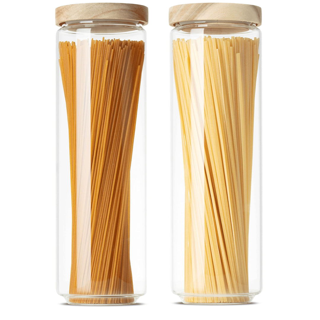 Econovo® Vorratsgläser mit Deckel Set 1500ml (2-teilig) aus Borosilikatglas, stapelbar und luftdicht