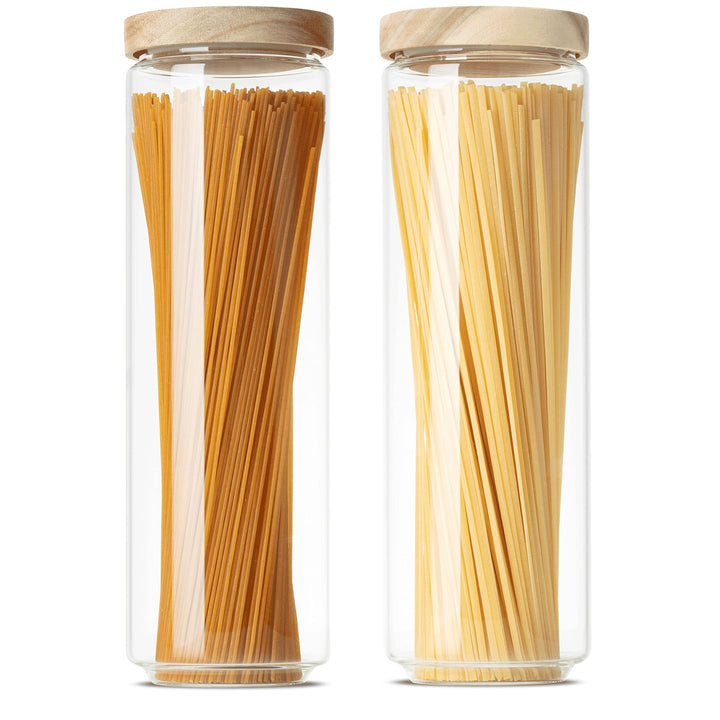 Econovo® Vorratsgläser mit Deckel Set 1500ml (2-teilig) aus Borosilikatglas, stapelbar und luftdicht