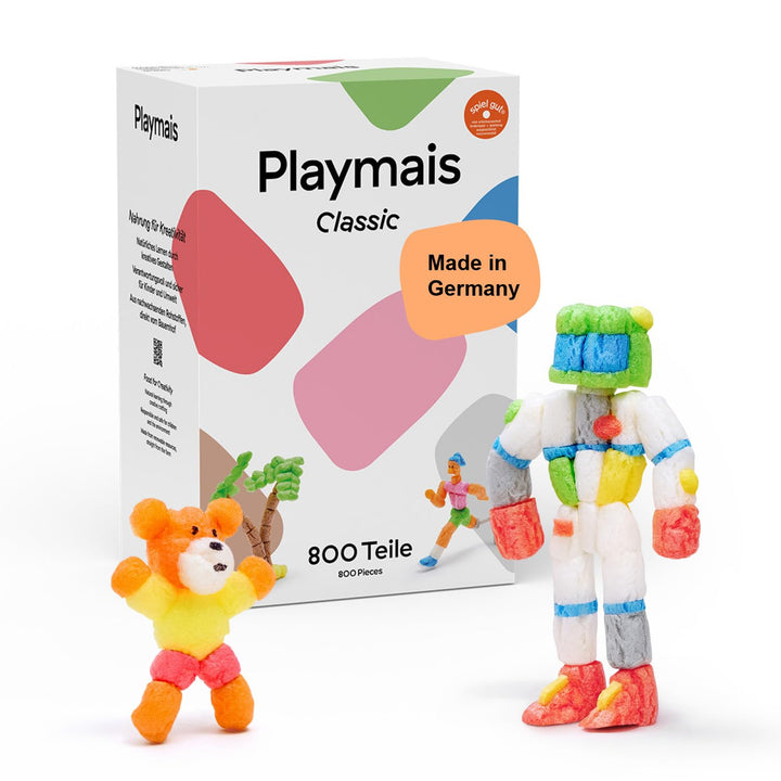 Playmais Classic 800 Teile | Bastelset | natürliches Spielzeug | inkl. 1 Schwämmchen, 1 Bastelmesser