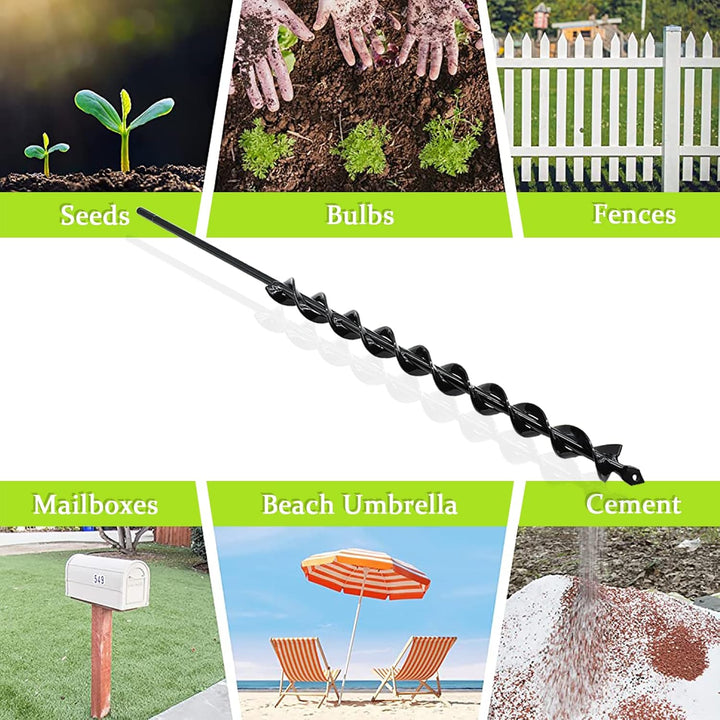 SYITCUN 3x60cm Erdbohrer für Bohrmaschine – Schwerer Gartenbohrer, Pflanzlochbohrer für Blumenzwiebe