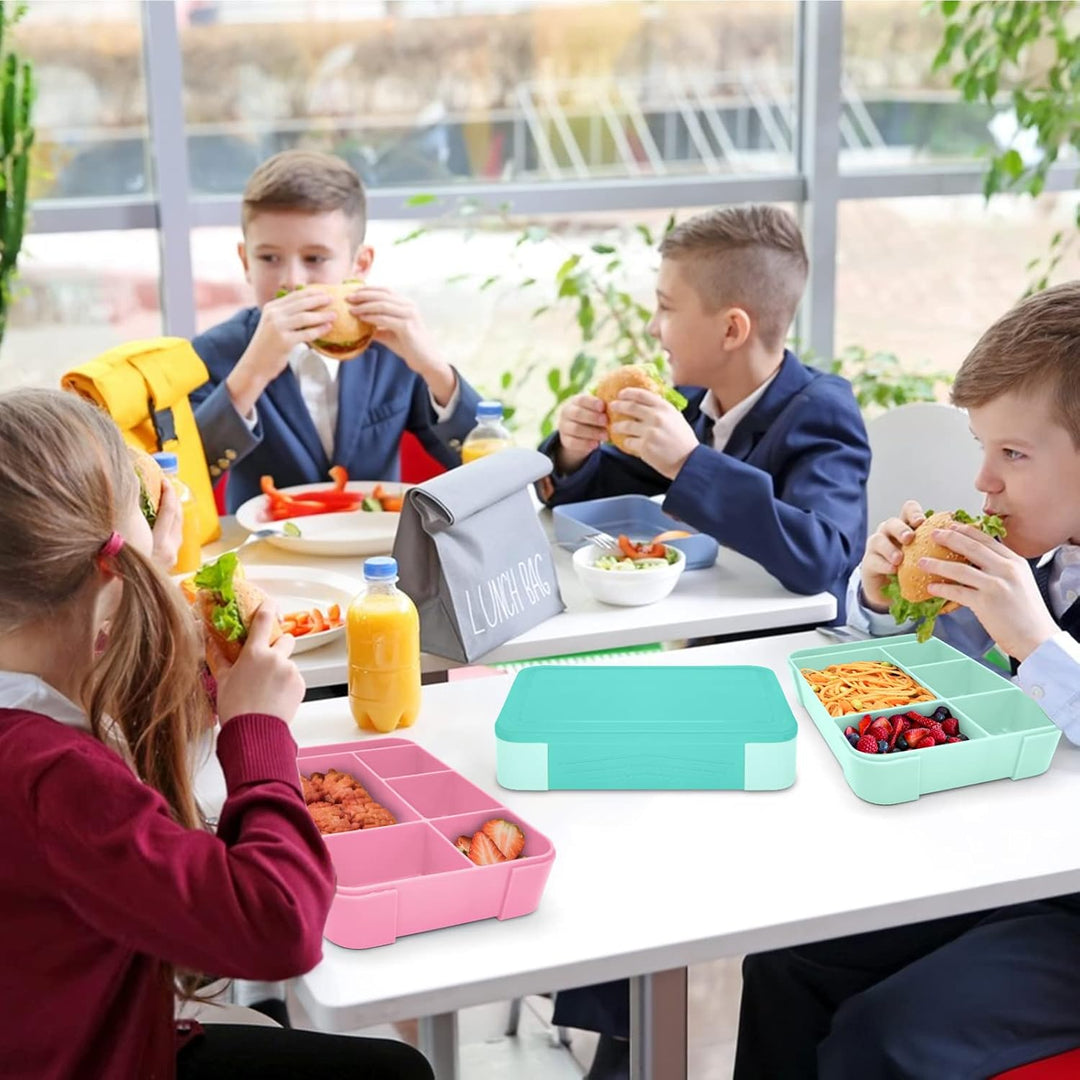 IJIAMY Brotdose Kinder mit Fächern, 1300ml Jausenbox Kinder, Auslaufsicher Bento Box, Lunchbox Kinde