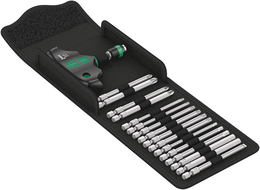 Wera '05057470001 Kraftform Kompakt 400 Handhalter und Bit-Satz, 17-teilig