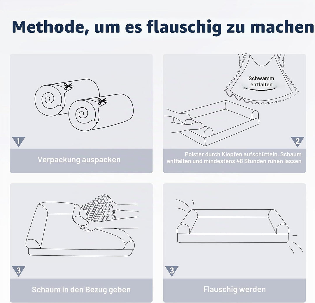 WESTERN HOME Orthopädisches Hundebett mittelgrosse Hunde hundesofa Hundecouch Hunde Bettchen mit Hoh