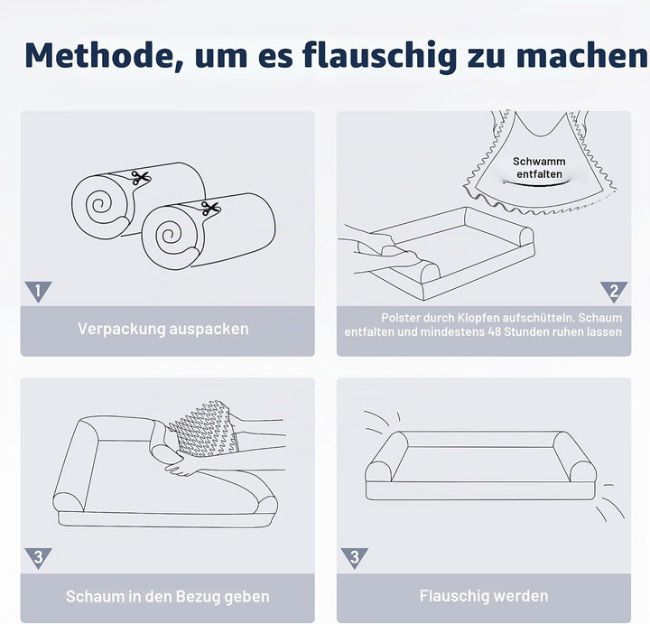 WESTERN HOME Orthopädisches Hundebett mittelgrosse Hunde hundesofa Hundecouch Hunde Bettchen mit Hoh