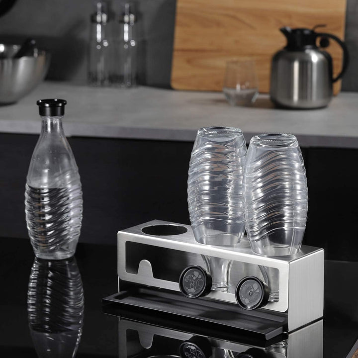 YIGII Flaschenhalter für SodaStream - Premium Abtropfhalter aus Edelstahl Abtropfständer mit Abtropf