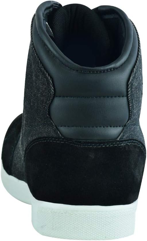 Jet Motorradschuhe Motorradstiefel Herren Beiläufig Protektoren Wasserdicht Denim Leder 44 EU Schwar