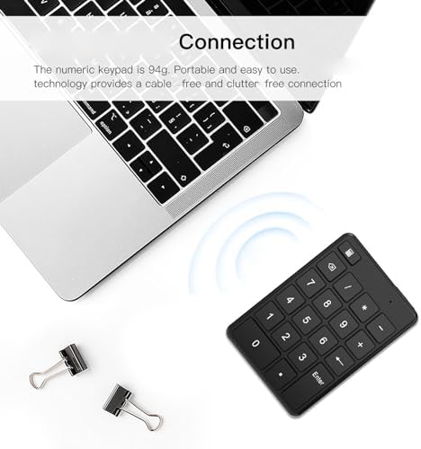 Bluetooth-Nummernblock, Kabelloser Ziffernblock, Numpad 19 Tasten, Tragbarer -Nummernblock für Finan